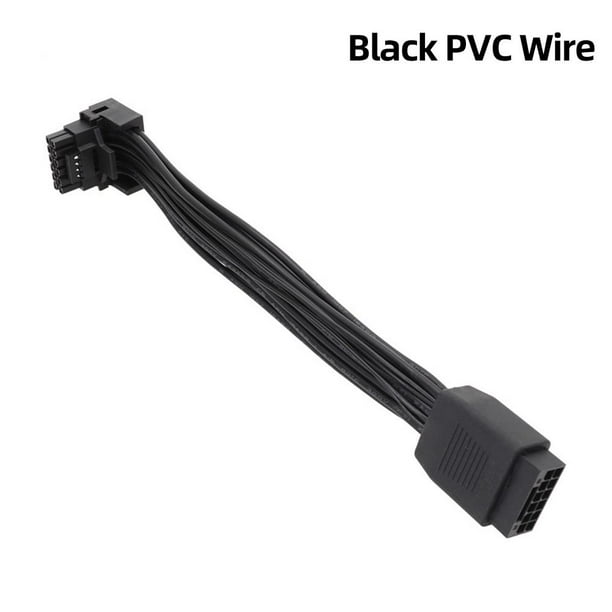 Cable adaptador Cable adaptador de codo de 15 cm para tarjeta gráfica de 16 pines (cable de PVC negro) Tmvgtek Para estrenar