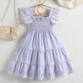 thumbnail image 7 of NOLDARES Toddler Baby Girl Dress Summer Cotton Ruffle Halter Sleeveless Kids Casual Beach Party Dresses(Light Blue,5-6 Years), 7 of 7