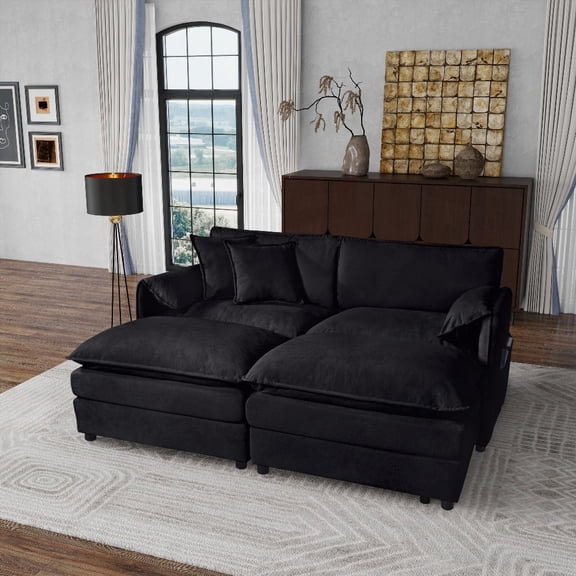 Modern Minimalist Chenille Sectional Sofa 35.43"×29.92" with Extra Comfort and Storage