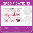 thumbnail image 2 of Erosebridal Chic Butterfly Place Mats Set of 4 for in Door Dinning, Inspirational Words Placemats Set of 4, Pastel Pink Decor, 2 of 4