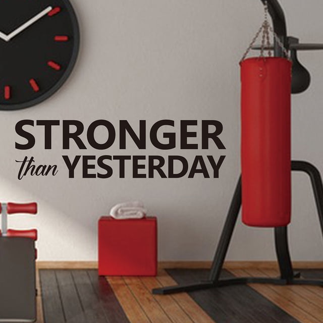 Adhesivo de pared Motivational Stronger Than Yesterday, 20 x 60 cm