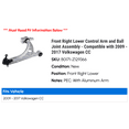 thumbnail image 2 of Front Right Lower Control Arm and Ball Joint Assembly - Compatible with 2009 - 2017 Volkswagen CC 2010 2011 2012 2013 2014 2015 2016, 2 of 2