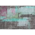 thumbnail image 2 of Addison Rugs Mayfield Premium Machine Washable Transitional Blocks Teal Rectangle Rug, 1'8" x 2'6", 2 of 6