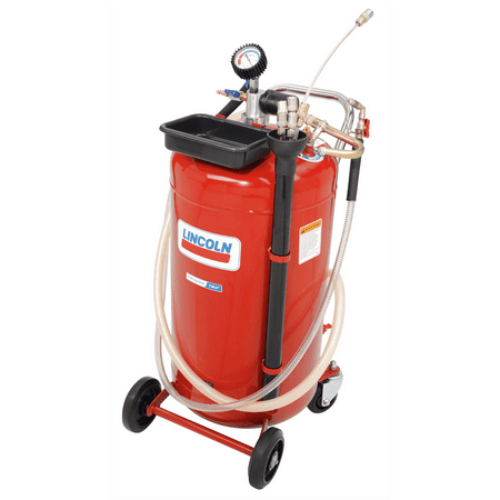 Lincoln 3637 25 Gallon Pneumatic Portable Self-evacuating Fluid Evacuator, Red