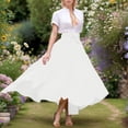 thumbnail image 2 of XIAOCHA Womens Bow Belted Skirt Flared A Line Pocketed Asymmetrical High Waisted Maxi Skirt Soft Elegant Work Skirts, 2 of 6
