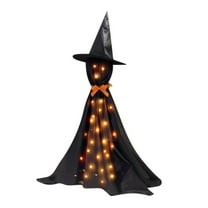 Hvmvliv Spooky Witch Halloween Decorations 3ft Halloween Witch Decoration Witch Lights for Courtyard Party Garden Suitable for Indoor Outdoor Halloween Decoration Black