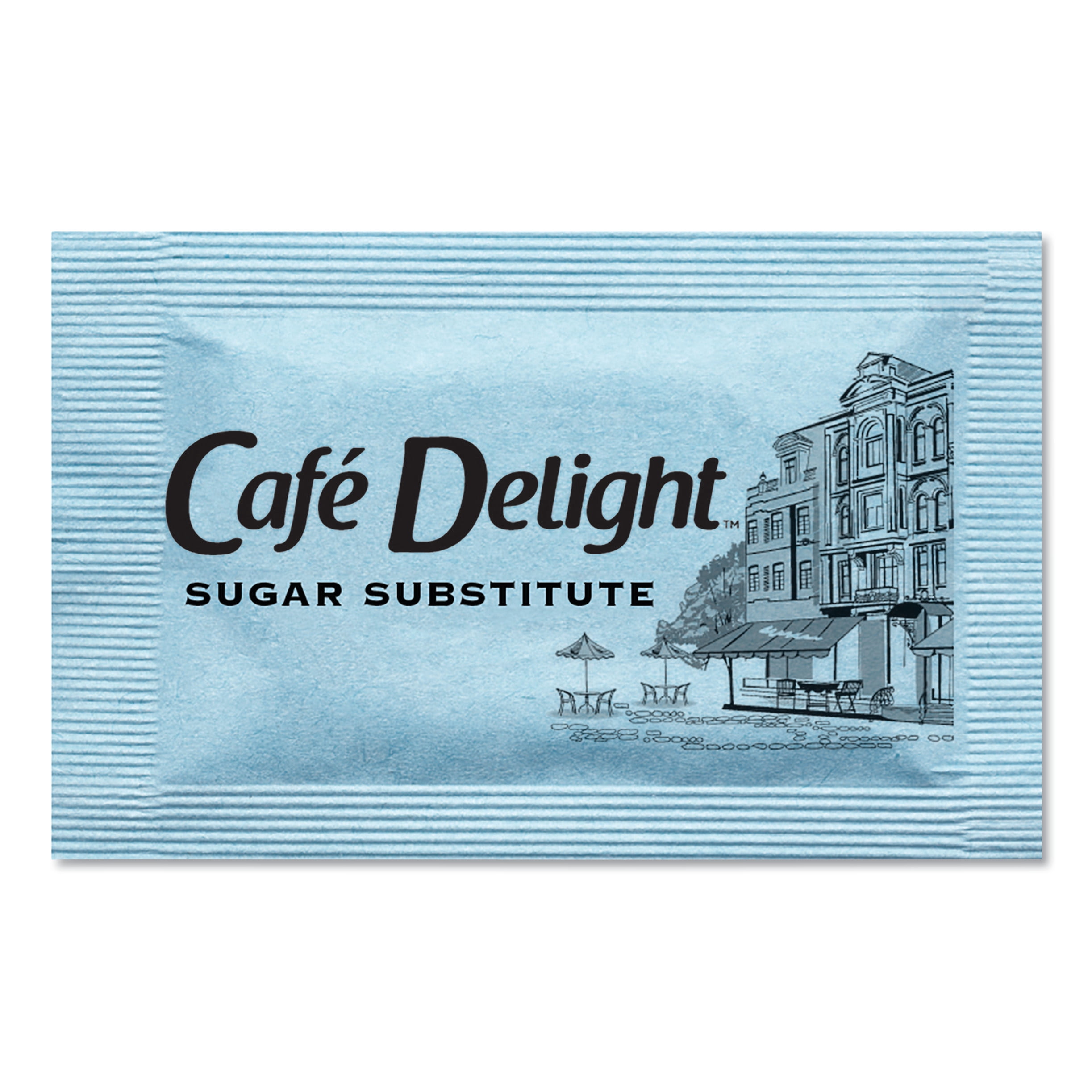 Café Delight Blue Sweetener Packets, 0.08 g Packet, 2000 Packets/Box