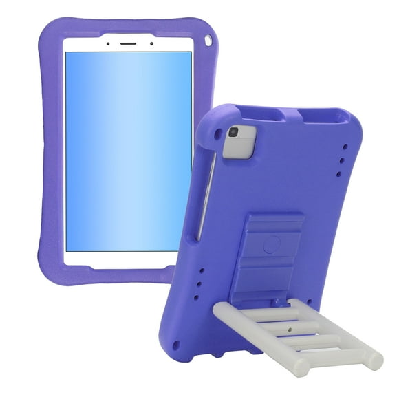 GSFY Kids Case Compatible with Kindle Fire HD 8 (2018 2017 2016 Version, 8th/7th/6th Gen), Lightweight Shockproof Rugged EVA Kids Friendly Case 360 Degree Rotating Kickstand Stairs, Purple