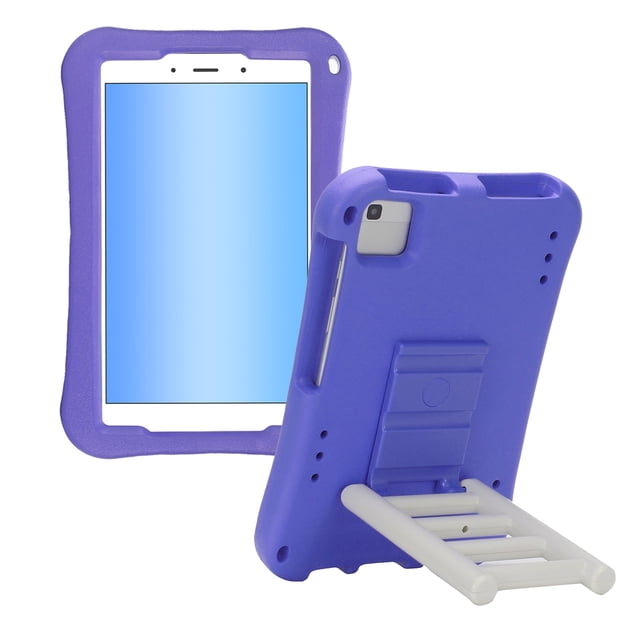 GSFY Kids Case Compatible with Kindle Fire HD 8 (2018 2017 2016 Version, 8th/7th/6th Gen), Lightweight Shockproof Rugged EVA Kids Friendly Case 360 Degree Rotating Kickstand Stairs, Purple