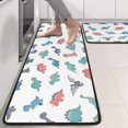 thumbnail image 2 of Kitchen Rugs Sets Of 2,Colorful Dinosaur Assortment Pattern Anti Fatigue Kitchen Mat Rugs Non Slip Washable,Decorative Kitchen Floor Mats for Kitchen,Sink,Laundry,17"x47"+17"x47", 2 of 5