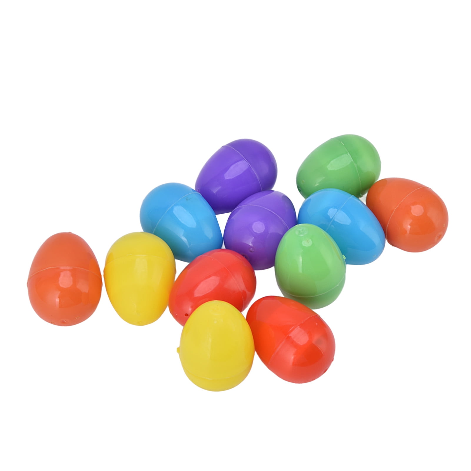 YAHHU 12pcs Light Up Easter Eggs Glowing Decorative DIY Plastic Warm LED Built-in Battery for Holiday Party Decor (2.4 inches / 6 cm)