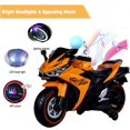 thumbnail image 4 of HNH Kids Motorcycle 2 Seats, Electric Motorbike for Boys & Girls Ages 3-8, Featuring Manual Throttle, Music & Stories USB, Horn LED Lights,Christmas Toy Gifts, 4 of 8