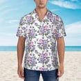 thumbnail image 4 of Daiia Violets Flowers Hawaiian Shirt for Men Gentle Cotton Regular Short Sleeve Casual-3X-Large, 4 of 9