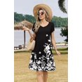 thumbnail image 5 of Zeagoo Womens Summer A-Line Dress with Pockets Mini Short Sleeve Dresses Flowy Beach Swing Dress Vacation Travel, 5 of 6