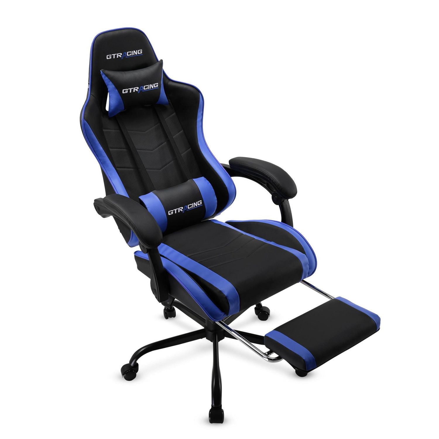 GTRACING GTWD-200 Ergonomic Gaming Chair with Adjustable Pillows and Footrest, Gaming chair with retractable footrest