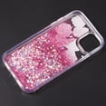 thumbnail image 2 of Liquid Glitter Case for iPhone 14 and Glass Screen Protector - Pink Flowers, 2 of 9