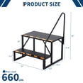 thumbnail image 2 of 2/3/4 Step RV Handrail Stairs Heavy Duty, Portable Foldable Mobile Home Steps with Anti Slip Tape, Detachable Ladder for Travel Trailer Camper Hot Tub Pool, Single/Double Rail, Black, 2 of 8