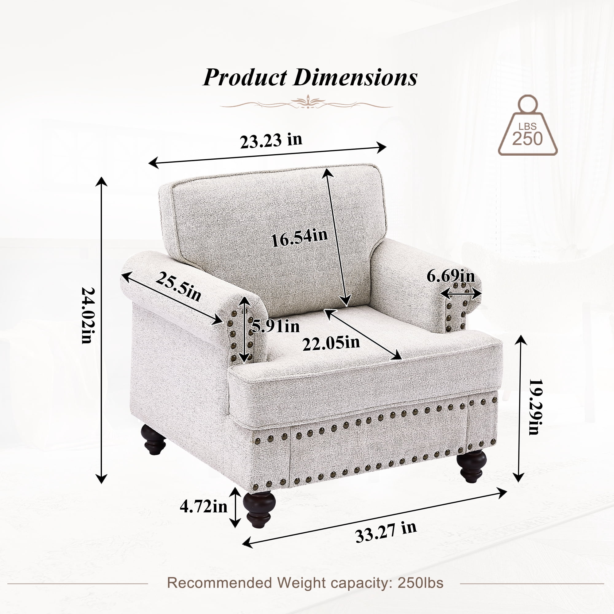 Muumblus 2 Pieces Chenille Living Room Furniture Sets , Single Sofa Chair and Sofa Set, White