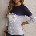 thumbnail image 5 of Women's Fall Long Sleeve Tunic Tops Crewneck Color Block Patchwork Shirts Print Casual Soft Comfy Blouses, 5 of 7