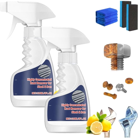Highly Concentrated Rust Remover For Steel & Iron，Melbob Rust Remover, 2026 Upgraded Multipurpose Rust Remover Spray For Metal, Powerful Steel Rust Removal