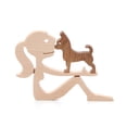 thumbnail image 1 of Figura de perro de madera de cachorro familiar, adorno de mesa de escritorio, modelo tallado, decoración para el hogar y la oficina, escultura de mascota, regalo de Navidad, 1 of 5