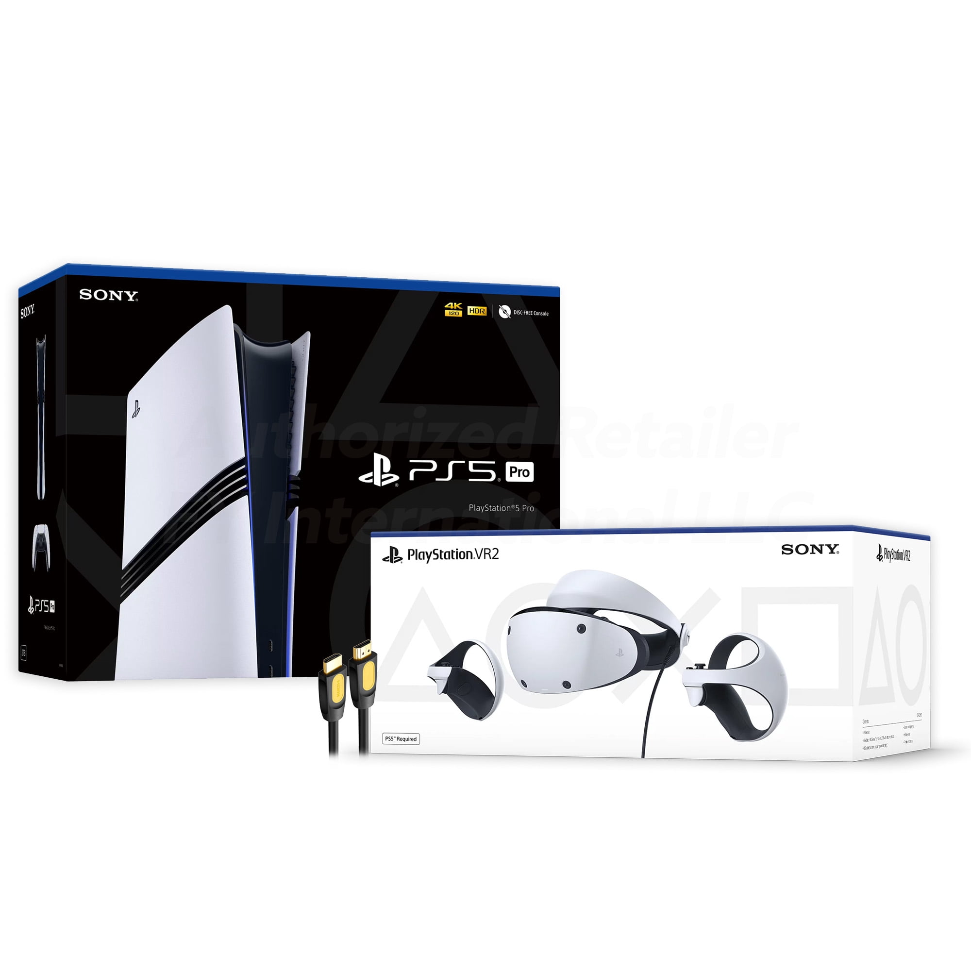 PlayStation 5 Pro & PSVR2 Deluxe Combo, VR2 Headset, Sense Controllers, PS5 Pro Digital Console, DualSense, 4K HDR Advanced Rendering, Eye Tracking, Adjustable Lens, with HDMI2.1- PS5 VR2 Bundle