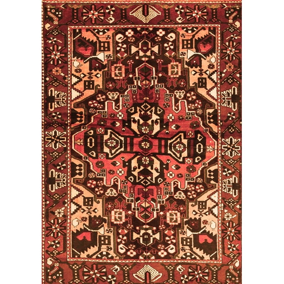Ahgly Company Indoor Rectangle Persian Orange Traditional Area Rugs, 2' x 4'