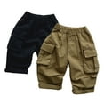 thumbnail image 3 of LYMAYTER Kids Unisex Cotton Shorts Boys Girls Spring Fall Wide-Legged Pants Toddler Solid Color with Pockets Casual Trousers for 1-6 Years, 3 of 9