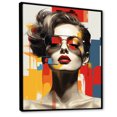thumbnail image 2 of Designart "Abstract De Stijl Woman" Fashion Woman Floater Framed Wall Art Living Room, 2 of 5