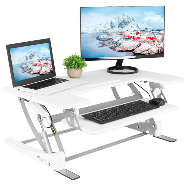 Vivo White Height Adjustable Stand Up Desk Converter 36 Sit To