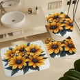 thumbnail image 6 of Bathroom Shower Curtain Sets with Rugs, Yellow Leaf Pattern Printed on Bathroom Rugs and Shower Curtain Sets, Great for Master Bath Beach House Modern Home, 72 x 72 inches, 6 of 8