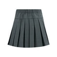 thumbnail image 2 of TSSOE School Uniform Girls Pleated Mini Skirt High Waist A-line Tennis Skirts Gray 11-12, 2 of 7