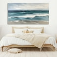 thumbnail image 2 of Abstract Ocean Waves Canvas Painting Original Blue Ocean Canvas Art Modern Seascape Wall Art Decor for Living Room Office,Unstretched,Frameless,(81*162cm)32*64Inches, 2 of 5