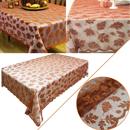 

Home Textiles Winter Thanksgiving Lace Tablecloth Leaves Flower Maple Pumpkin Fall Tablecloth Interior Seasonal Decoration Winter Summer Warm Fluffy