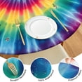 thumbnail image 4 of Colorful Tie Dye Mandala Pattern Round Fitted Tablecloth with Elastic Edge,Dining Table Cover Waterproof,Outdoor Round Tablecloth for Camping,Dining,Indoor and Outdoor, 4 of 7