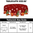 thumbnail image 2 of Christmas Tablecloth Round 60 Inch Grey Green Winter Table Cloth Washable Snowman Snowflake Trees Decorative Outdoor Table Cover for Kitchen Dining Holiday Party Picnic Indoor Home Decor, 2 of 6