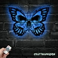 thumbnail image 3 of Craftnamesign Butterfly Skull Metal Sign LED Light, Emo Goth Butterfly Sign, 3 of 5