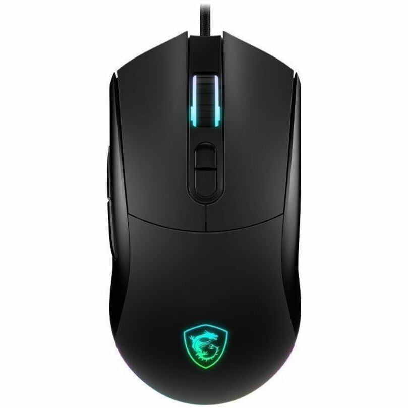 MSI FORGE GM320 Gaming Mouse - Optical - Cable - Black - USB 2.0 - 12800 dpi - 7 Button(s) - Left-handed - 1
