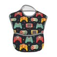 thumbnail image 2 of Susaid Retro Video Game Print Bibs for Babies Toddlers Adjustable Waterproof Free Soft Durable Bibs for eating with Large Pocket Food Catcher, 2 of 8