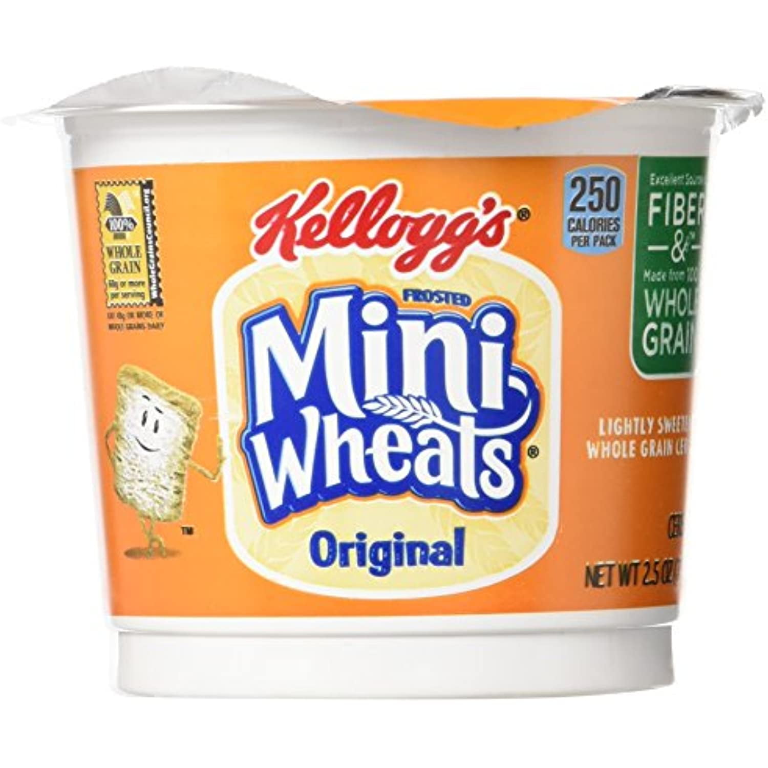 Kelloggs Breakfast Cereal, Frosted Mini Wheats, SingleServe, 6 Cups/Box
