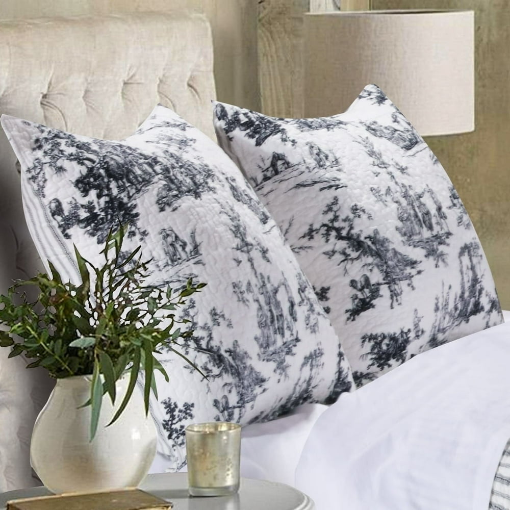 Greenland Home Fashions Classic Toile Black Sham Set (Set of Two Pillow