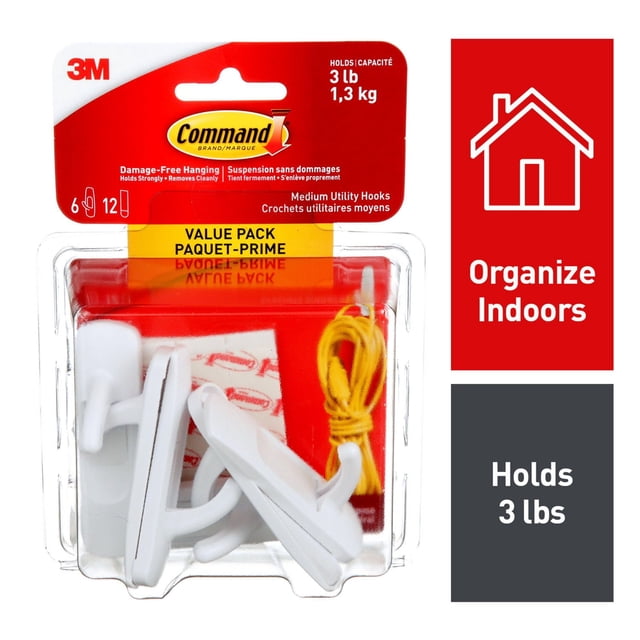 Command™ Utility Hook 17001C-VP, Medium, Value Pack