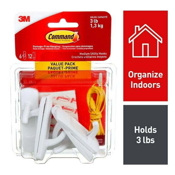 Command™ Utility Hook 17001C-VP, Medium, Value Pack