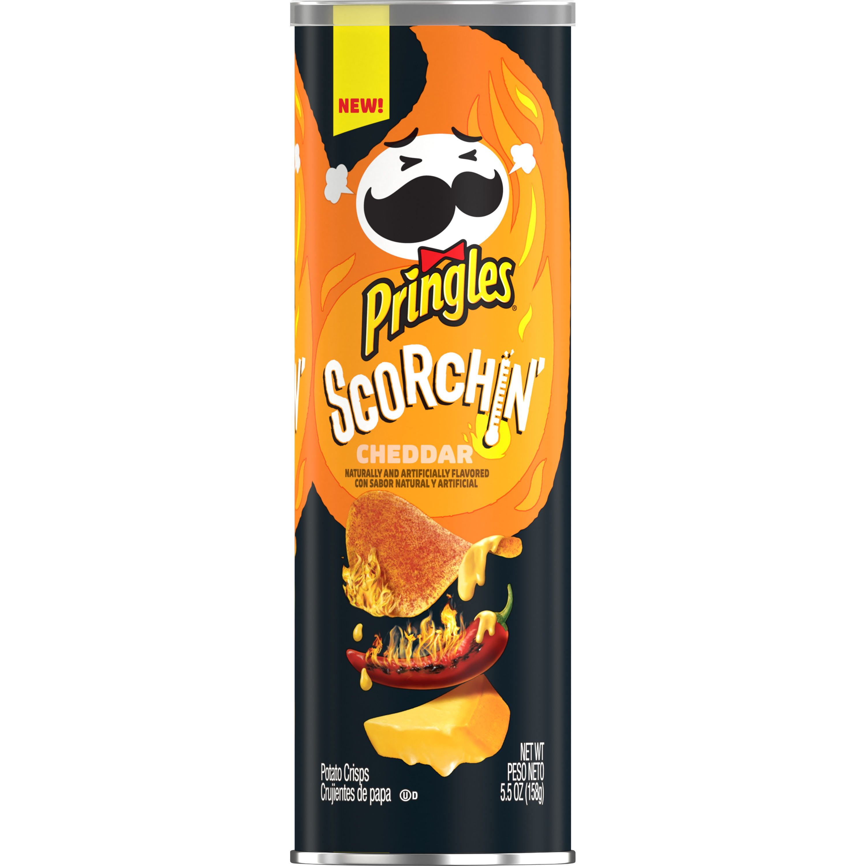 Pringles, Potato Crisps Chips, Cheddar, 5.5 Oz