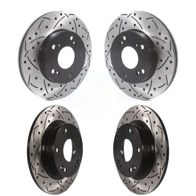 DS-One Front Rear Coated Drilled Slotted Disc Brake Rotors Kit for Car Honda Civic KD-100469
