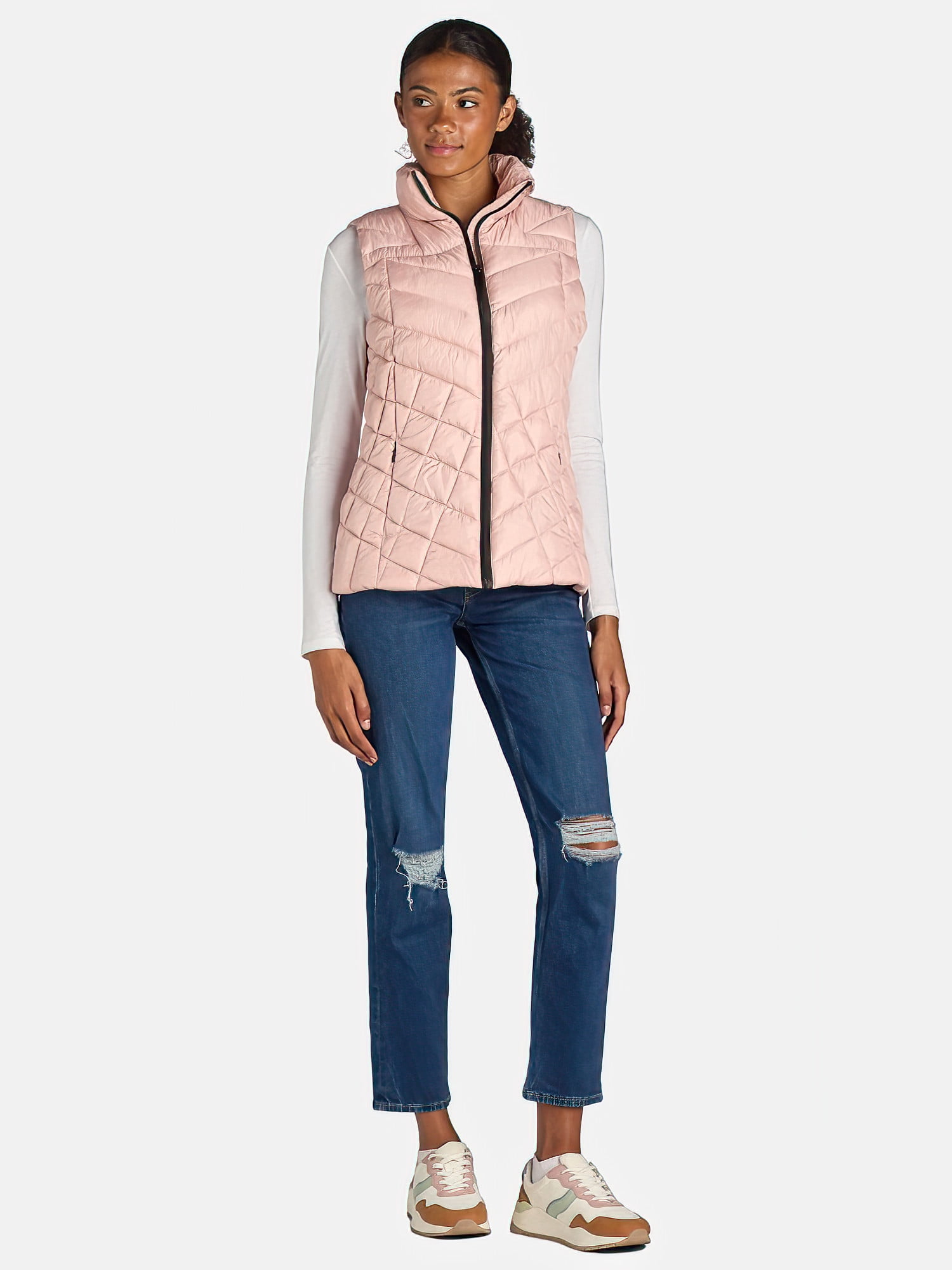 Big Chill Women's Chevron Quilted Puffer Vest, Midweight, Sizes S-3X