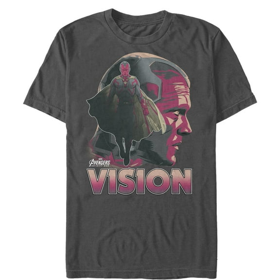 Men's Marvel Avengers: Infinity War Vision Portrait Graphic Tee Charcoal 2X Large