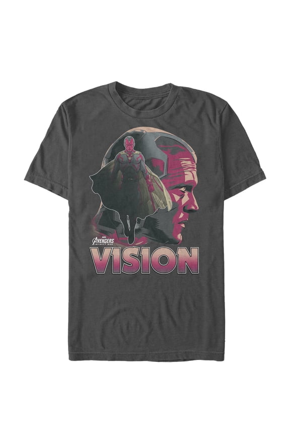 Men's Marvel Avengers: Infinity War Vision Portrait  Graphic Tee Charcoal Large