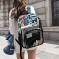 thumbnail image 6 of Large Clear PVC Backpack Heavy Duty See Through Backpack for Adults Work Travel, Light Blue Sport Print Printed 12L, 6 of 8