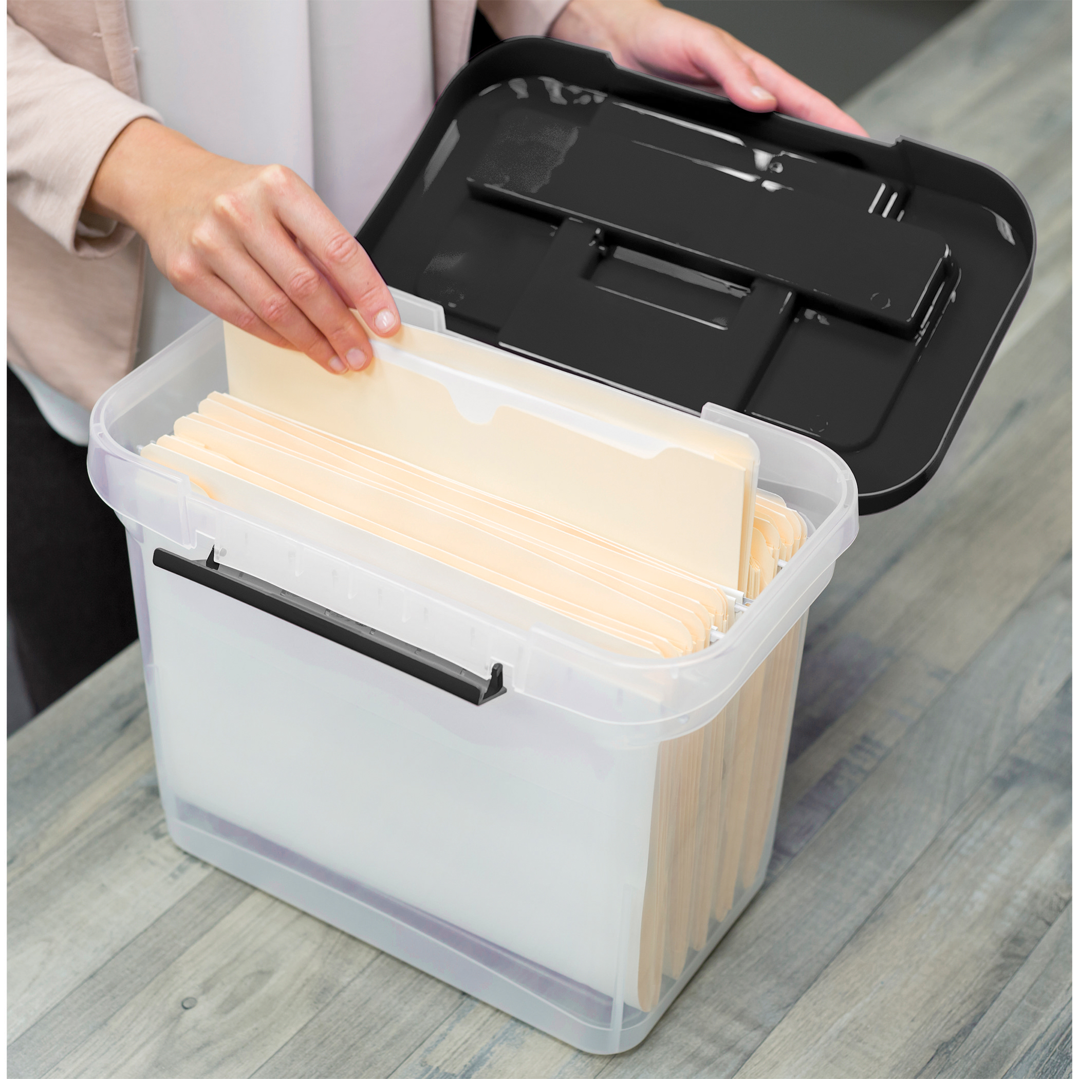 Bankers Box Plastic Letter Size File Organizer, Clear photo 7